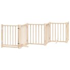 vidaXL Dog Gate with Door Foldable 6 Panels 118.1 " Solid Wood Fir