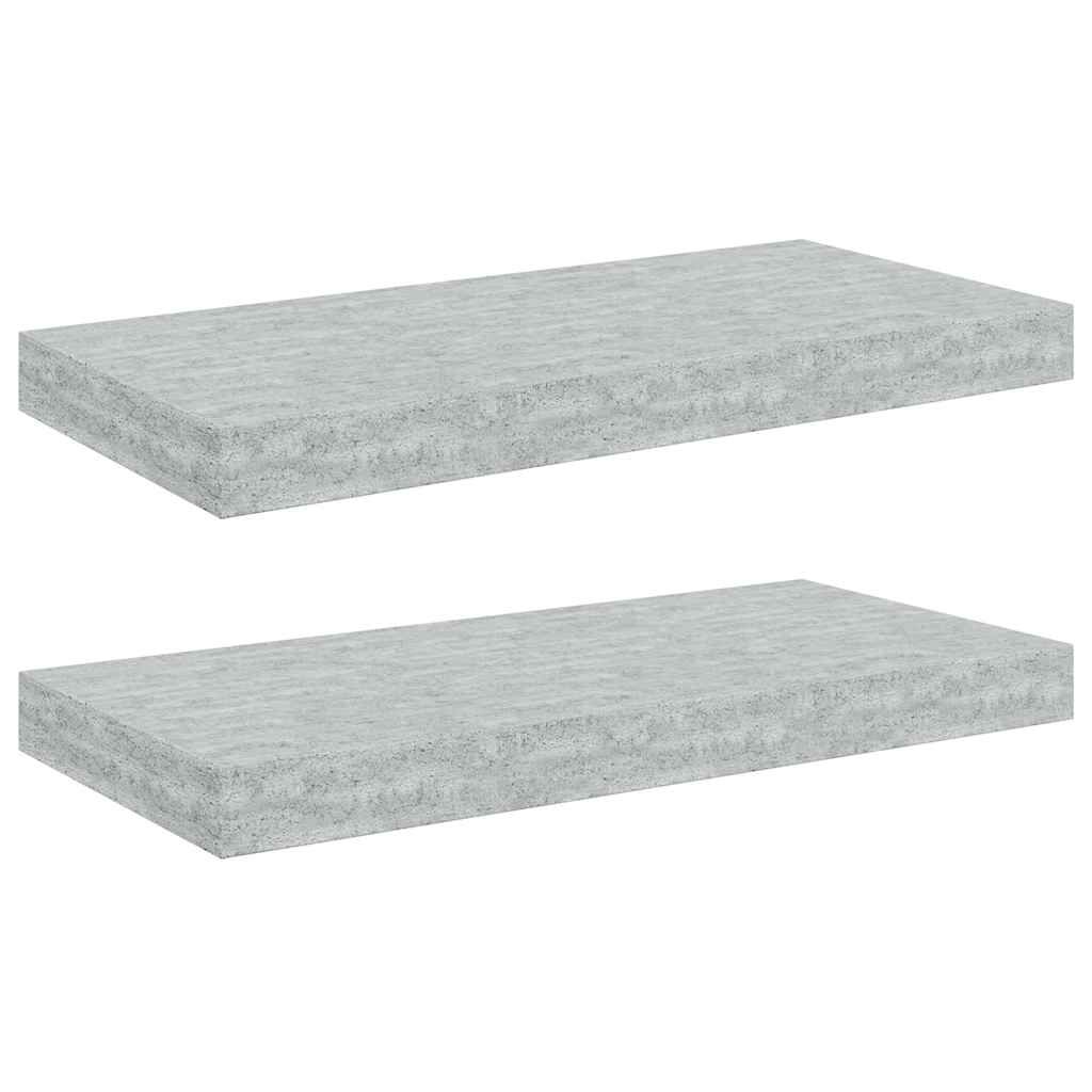 vidaXL Floating Wall Shelves 2 pcs Concrete Gray 19.7"x9.1"x1.5" MDF