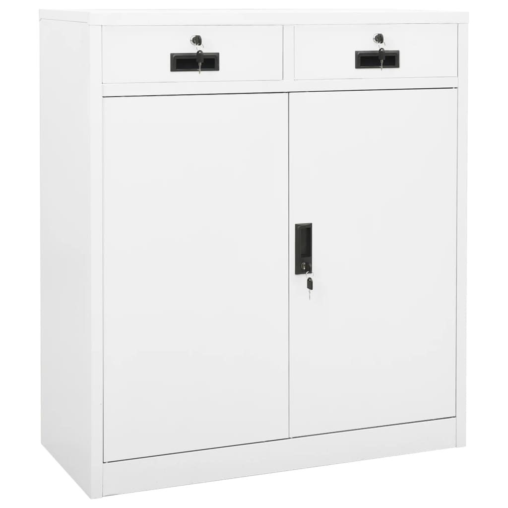 vidaXL Office Cabinet White 35.4"x15.7"x40.2" Steel