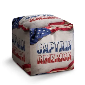 Sablio Taburet Cube Kapitán Amerika Vlajka - 40x40x40 cm