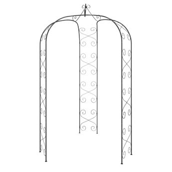 vidaXL Garden Arch Black Ø180x255 cm Steel