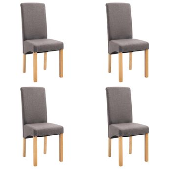 vidaXL Dining Chairs 4 pcs Taupe Fabric