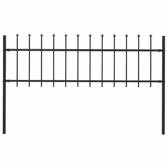 vidaXL Garden Fence Woerden with Spear Top Steel 181x60 cm Black