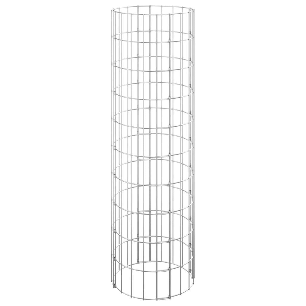 vidaXL Circular Gabion Pole Galvanized Steel Ã11.8"x39.4"