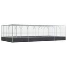 vidaXL Aviary with Extension Silver 327.6"x163"x83.5" Steel