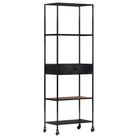 vidaXL Book Cabinet 23.6"x13.8"x70.9" Rough Mango Wood & Iron