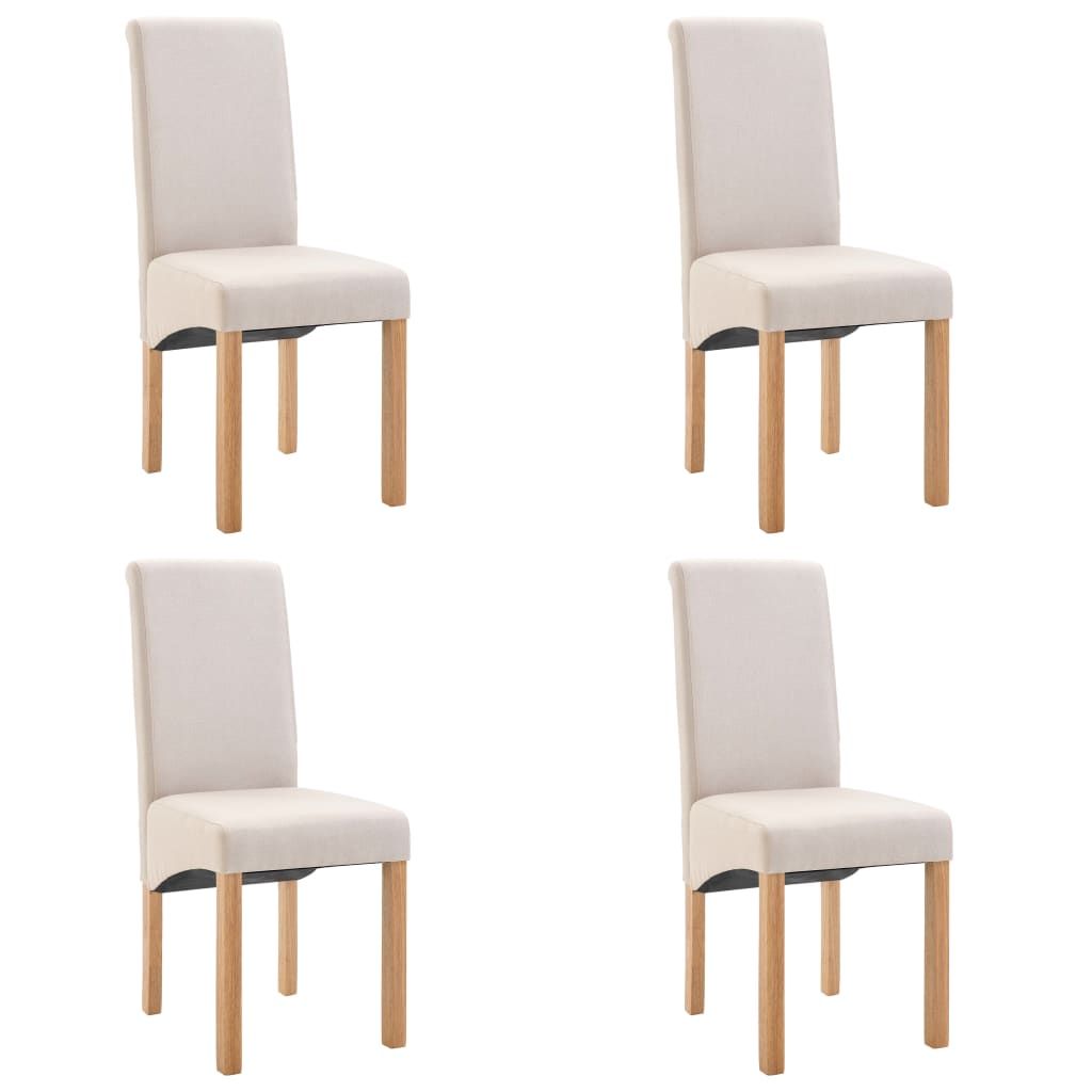 vidaXL Dining Chairs 4 pcs Cream Fabric