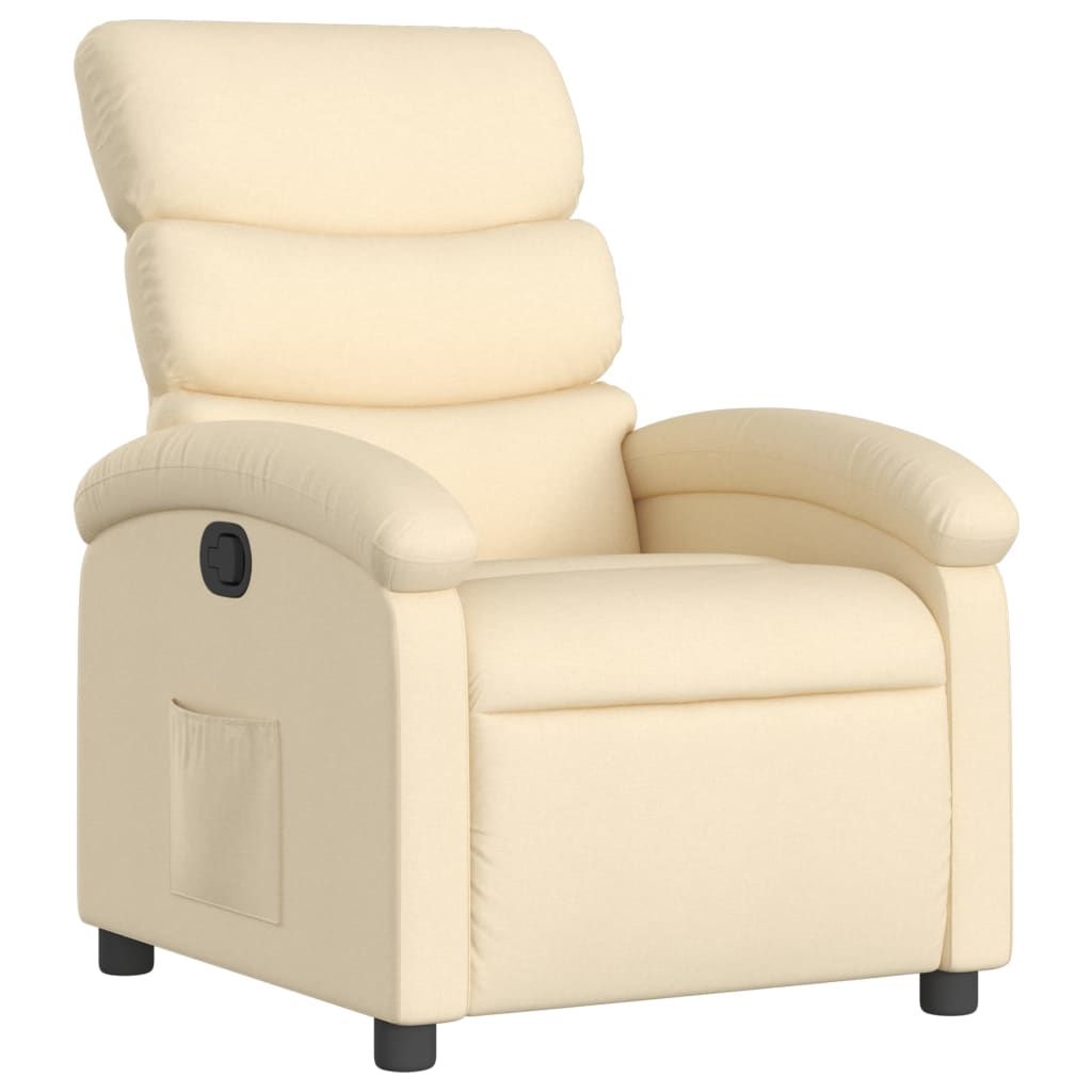 vidaXL Recliner Chair Cream Fabric
