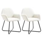 vidaXL Dining Chairs 2 pcs Cream Fabric