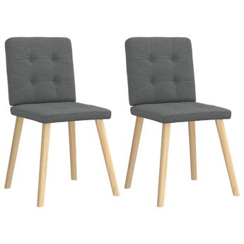 vidaXL Dining Chairs 2 pcs Dark Gray Fabric