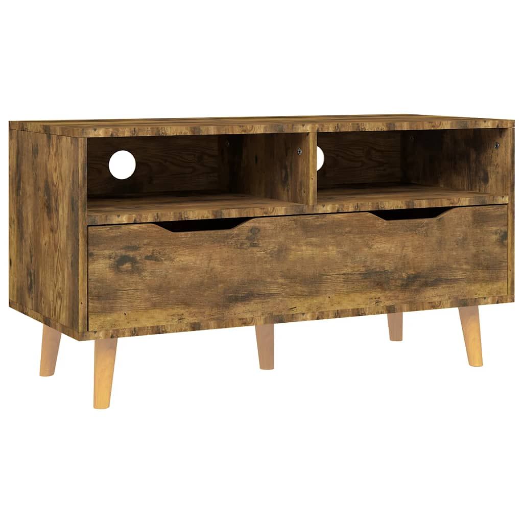 vidaXL TV Stand Smoked Oak 35.4"x15.7"x19.1" Engineered Wood