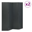vidaXL 4-Panel Room Dividers 2 pcs Anthracite 160x180 cm Steel