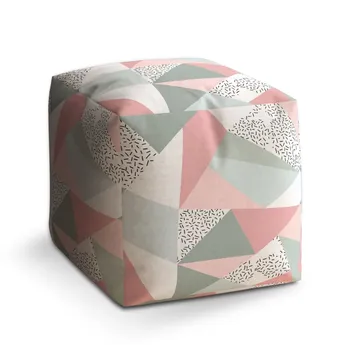 Sablio Taburet Cube Obrazce v něžných barvách - 60x60x60 cm