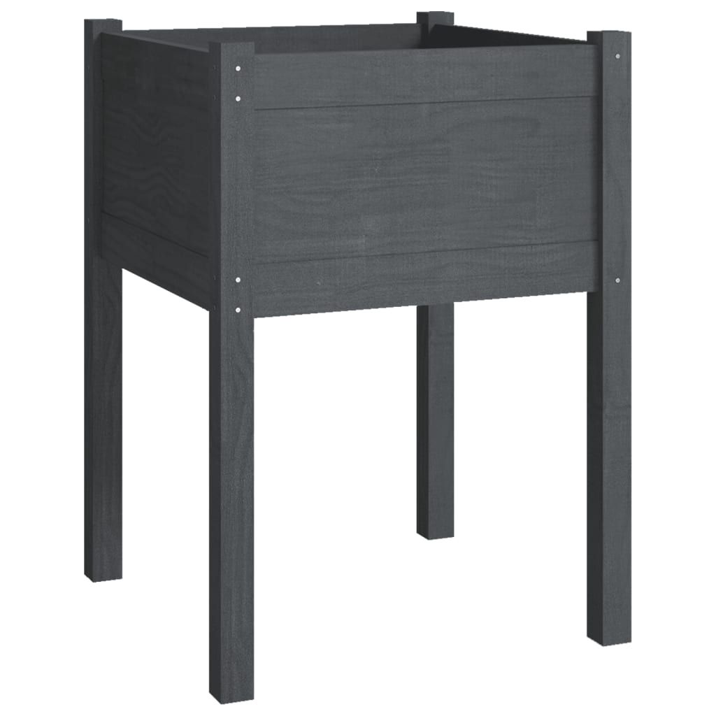 vidaXL Garden Planter Gray 19.7"x19.7"x27.6" Solid Wood Pine