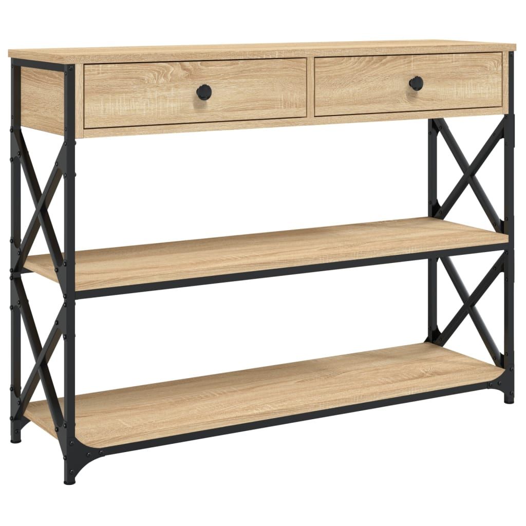vidaXL Console Table Sonoma Oak 39.4"x11"x29.5" Engineered Wood