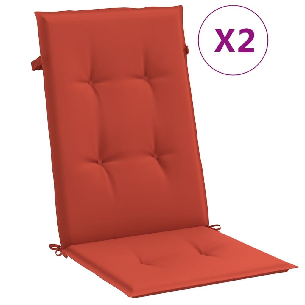 vidaXL Highback Chair Cushions 2 pcs Melange Red 120x50x4 cm Fabric