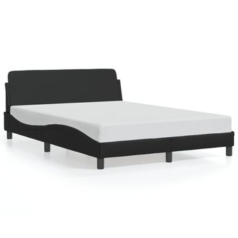 vidaXL Bed Frame "Dover" Black 137x190 cm Faux Leather