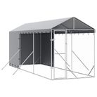 vidaXL Outdoor Dog Kennel with Roof Silver 2x6x2.5 m Galvanised Steel