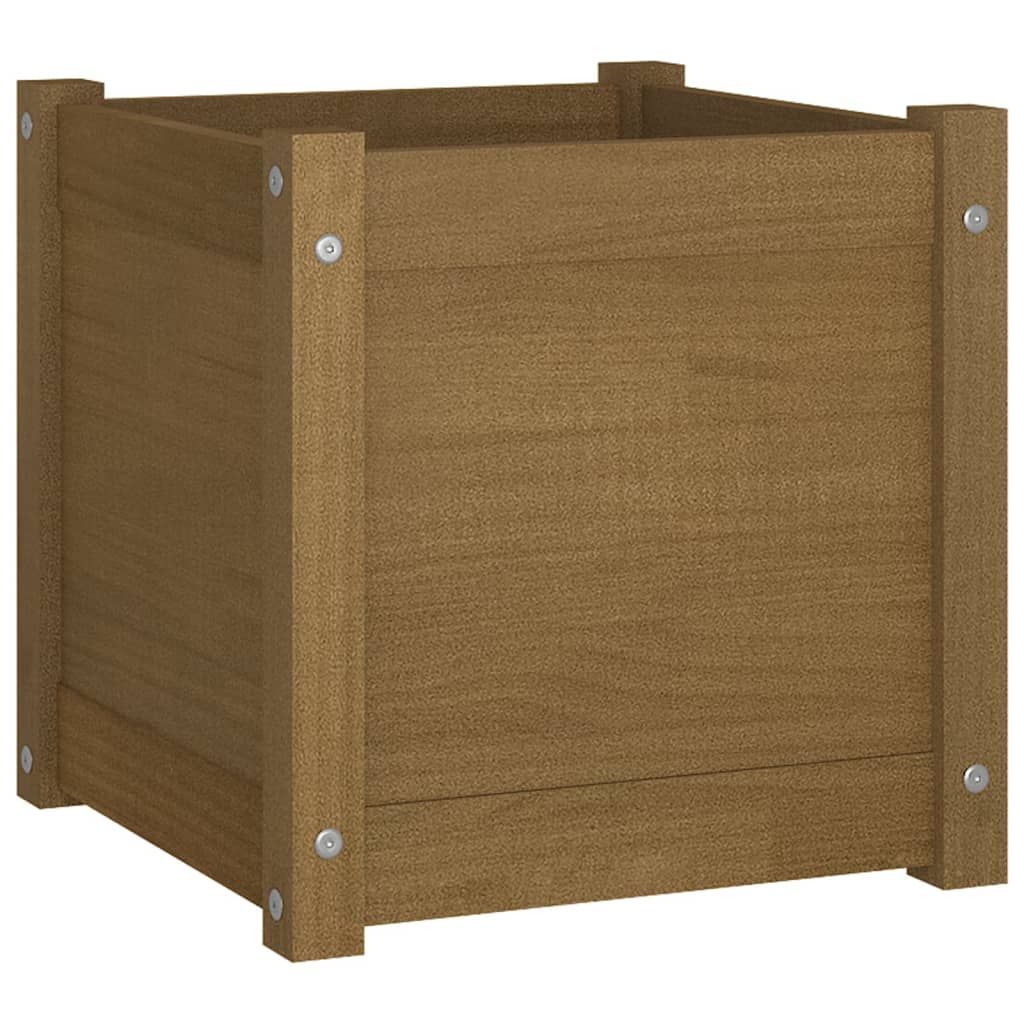 vidaXL Garden Planter Honey Brown 15.7"x15.7"x15.7" Solid Wood Pine