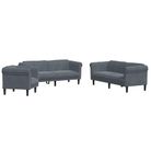 vidaXL 3 Piece Sofa Set Dark Gray Velvet