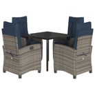 vidaXL 5 Piece Garden Dining Set with Cushions Grey Poly Rattan