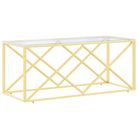 vidaXL Coffee Table 43.3"x17.7"x17.7" Stainless Steel and Glass