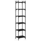 vidaXL Bookcase 6-Tier Black 15.7"x11.8"x74" Engineered Wood
