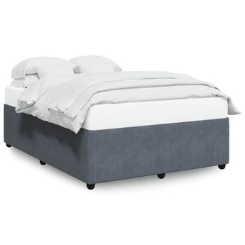 vidaXL Bed Frame without Mattress Dark Gray Full Velvet