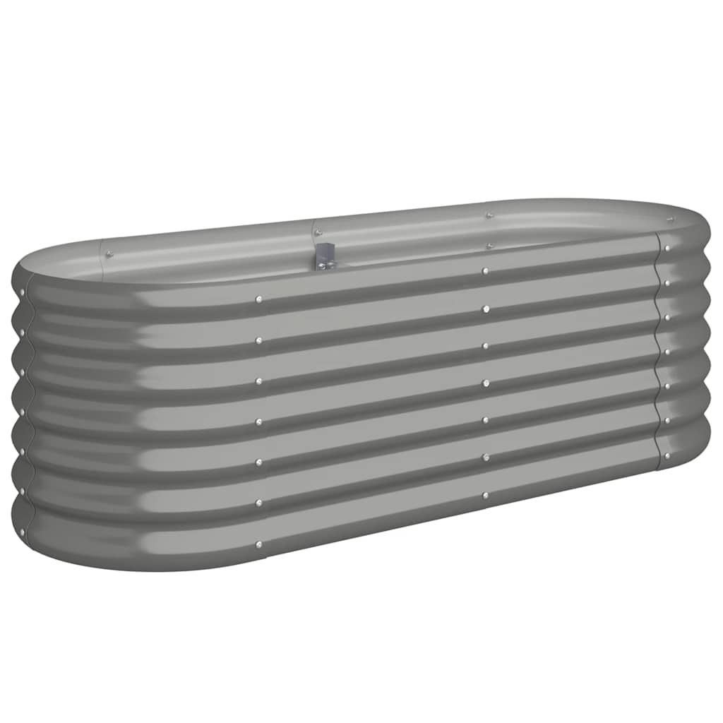 vidaXL Garden Raised Bed Galvanized Steel 44.9"x15.7"x14.2" Gray