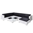 vidaXL 8 Piece Patio Lounge Set with Cushions Poly Rattan White