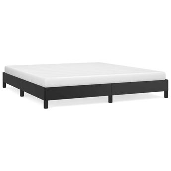 vidaXL Bed Frame without Mattress Black 193x203 cm King Faux Leather