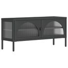 vidaXL TV Stand Black 41.3"x13.8"x19.7" Glass and Steel