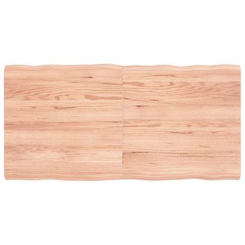 vidaXL Table Top Light Brown 120x60x(2-4)cm Treated Solid Wood Live Edge