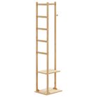vidaXL Coat Stand with Hooks and Shelves 38.5x30x156 cm Bamboo