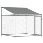 vidaXL Dog Cage with Roof and Door Gray 6.6'x6.6'x6.6' Galvanized Steel