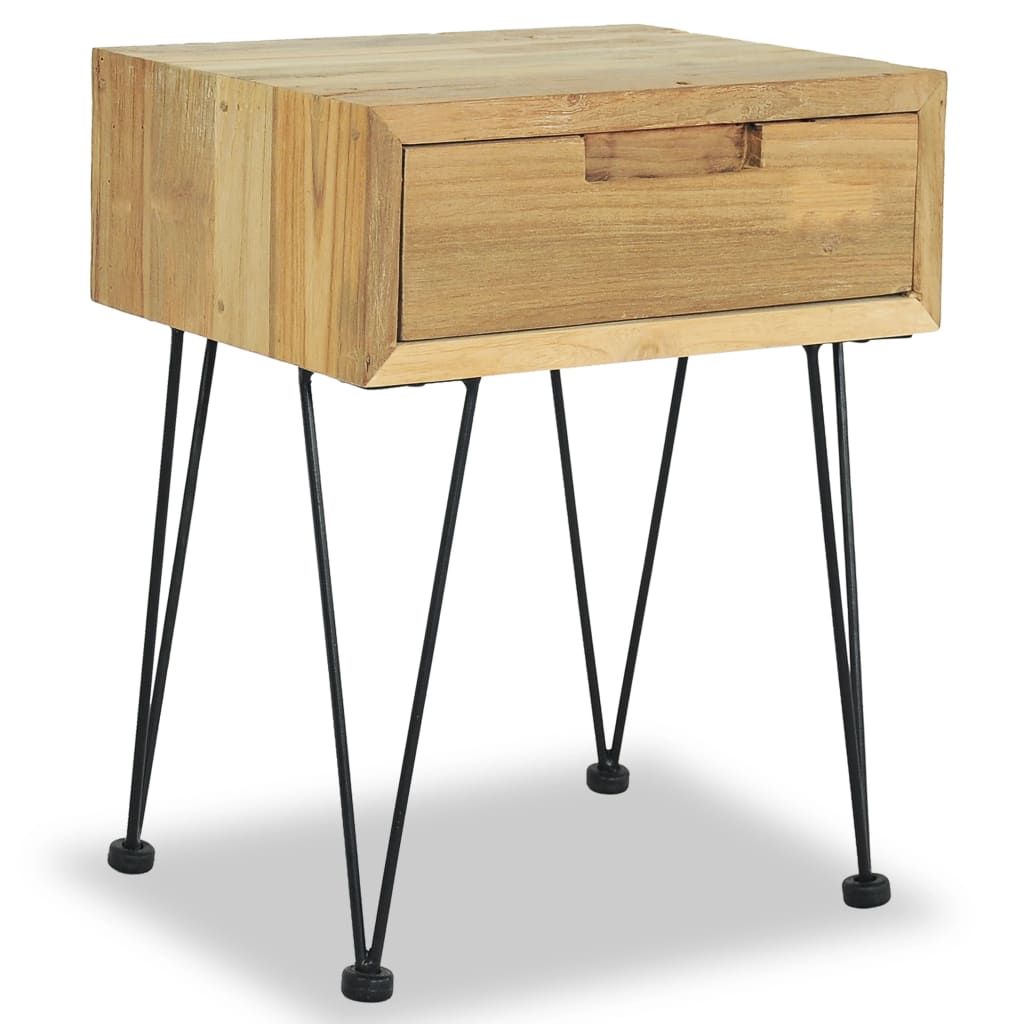 vidaXL Bedside Cabinet 40x30x50 cm Solid Teak