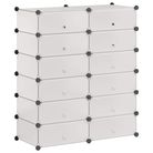 vidaXL Interlocking Shoe Organizer with 12 Compartments White