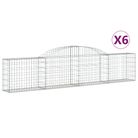 vidaXL Arched Gabion Baskets 6 pcs 300x30x60/80 cm Galvanised Iron