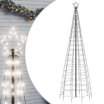vidaXL LED Christmas Tree with Spikes 570 LEDs Cold White 118.1"