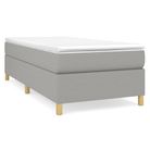 vidaXL Box Spring Bed Frame Light Gray Twin XL Fabric (US Only)