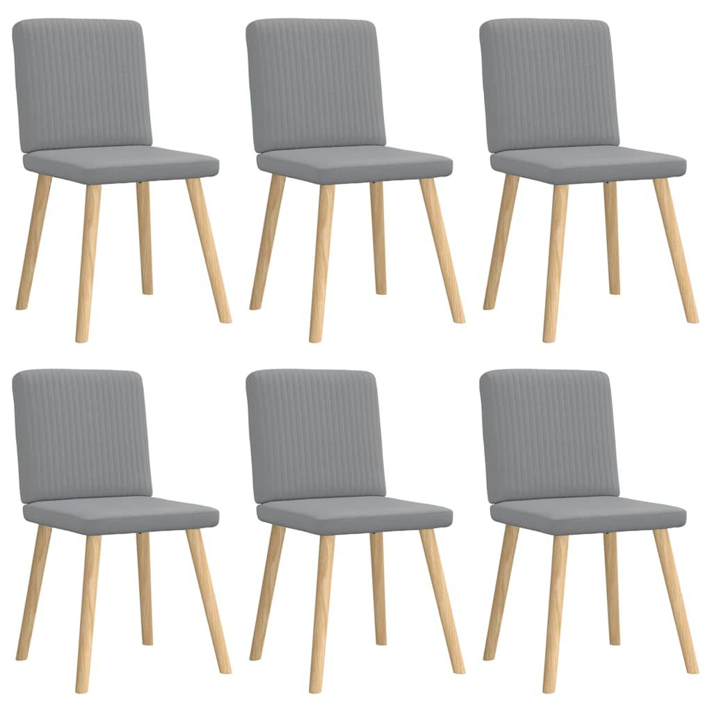 vidaXL Dining Chairs 6 pcs Light Gray Fabric