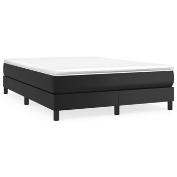 vidaXL Box Spring Bed Frame Black Queen Faux Leather (US Only)