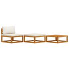 vidaXL 3 Piece Garden Lounge Set with Cream Cushions Solid Acacia Wood