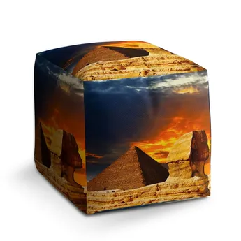 Sablio Taburet Cube Pyramidy - 60x60x60 cm