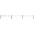 vidaXL Garden Fence with Spear Top Steel 1070x60 cm Black