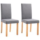 vidaXL Dining Chairs 2 pcs Light Gray Fabric