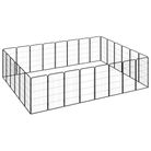 vidaXL 28-Panel Dog Playpen Black 50x100 cm Powder-coated Steel
