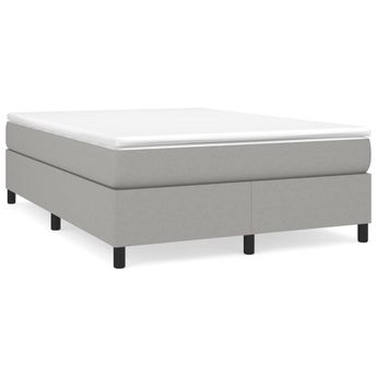 vidaXL Box Spring Bed Frame Light Gray Queen Fabric (US Only)