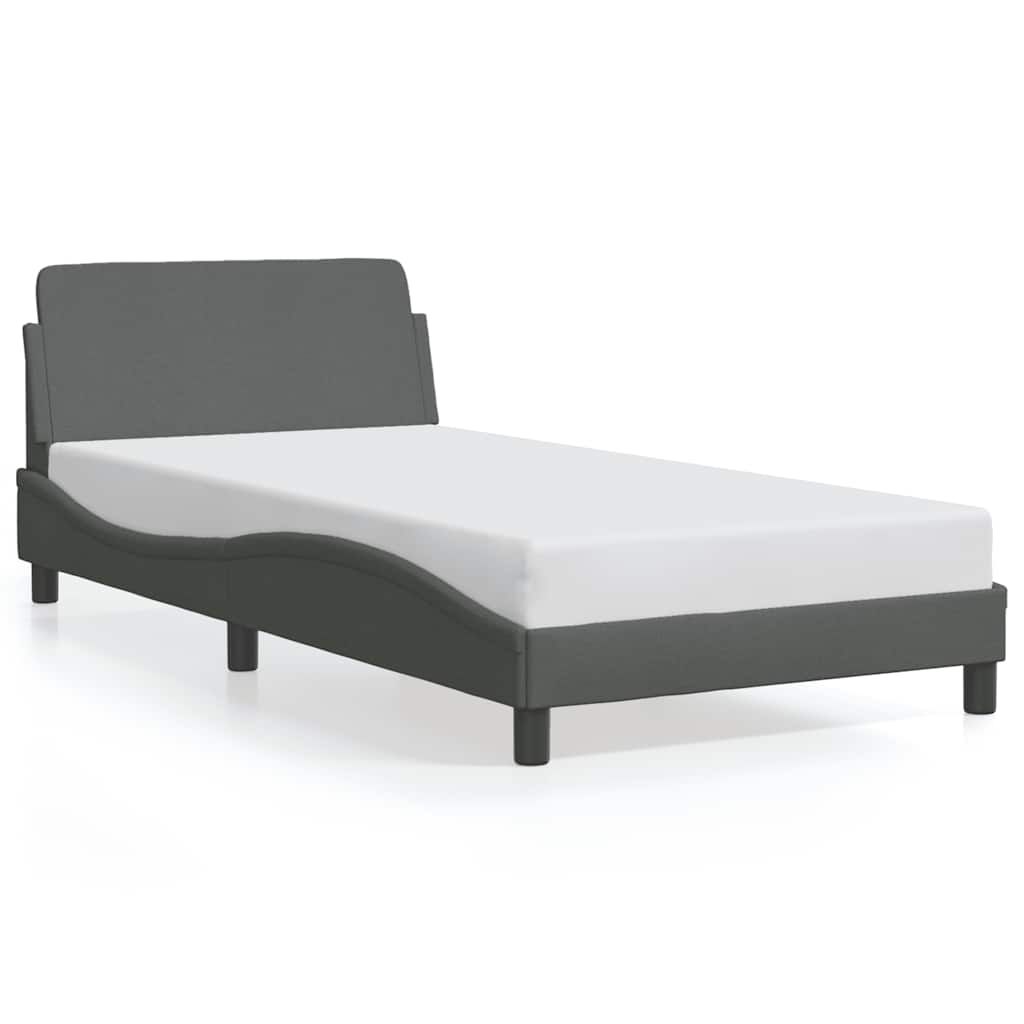 vidaXL Bed Frame "Dover" Dark Gray 39.4"x79.9" Fabric