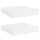 vidaXL Floating Wall Shelves 2 pcs High Gloss White 23x23.5x3.8 cm MDF